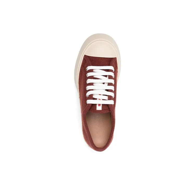 MARNI Low Top Stylish Skateboarding Shoes Women's Burgundy-3