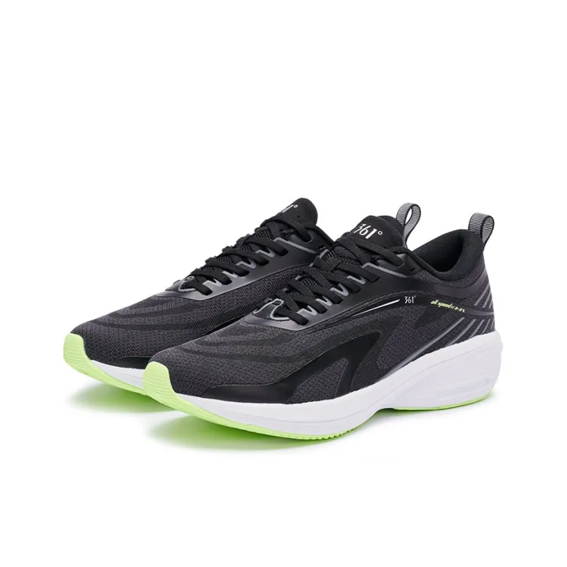 361° Breathable Slip Resistant Low Top Running Shoes Men's Obsidian Black-3