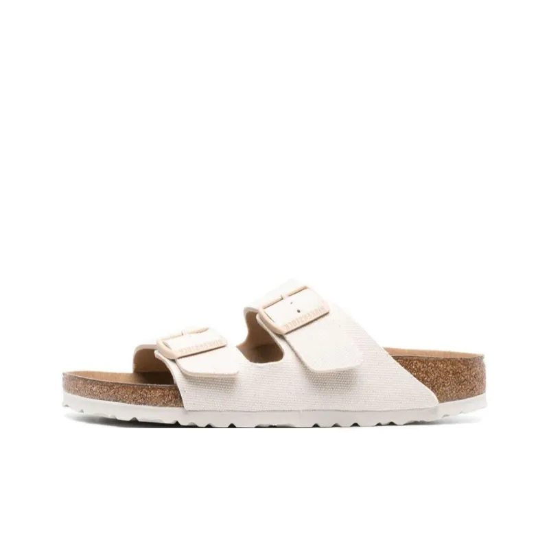 Birkenstock Arizona Vegan Textile Narrow Fit Sandals 'Eggshell'-0