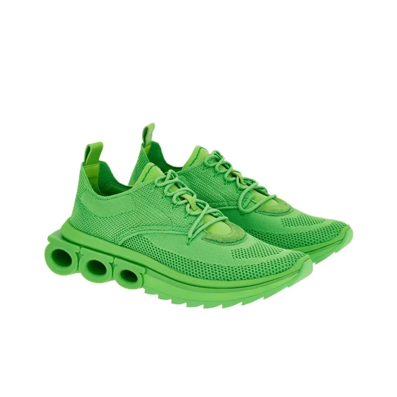 FERRAGAMO Slip Resistant Low Top Sports Casual Shoes Women's Green-1