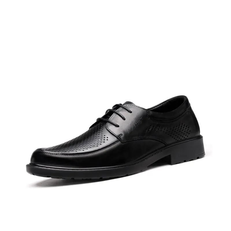 AOKANG Mesh Leather Sandal Dress Shoes Men's Black Brown-0