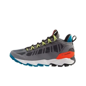 Columbia Flow Borough Cushioning Anti-Slip And Wear-Resistant Mid-Top Outdoor Shoes Gray Blue Orange