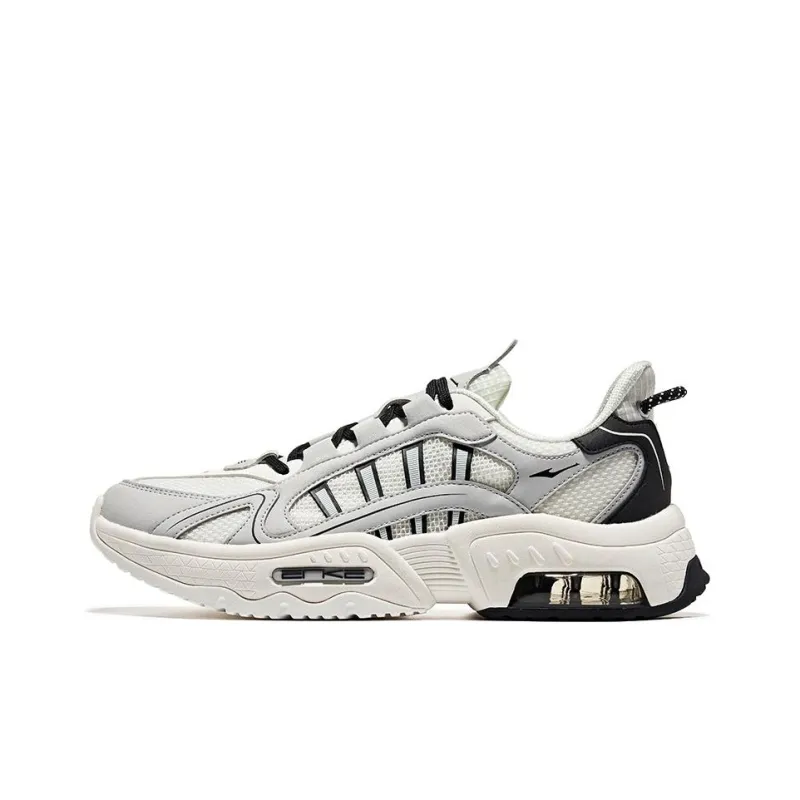 Erke Cushioning Anti Slip And Wear Resistant Low Top Running Shoes Men's Gray Black-0