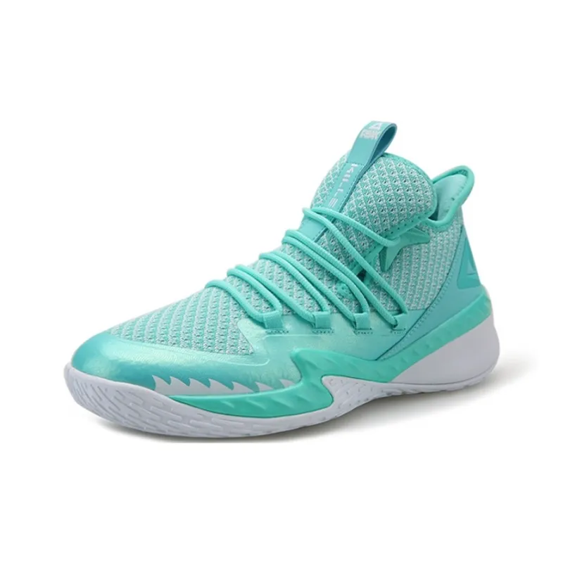 PEAK Anti Slip Wear Resistant Mid Top Performance Basketball Shoes Men's Tiffany Green-2