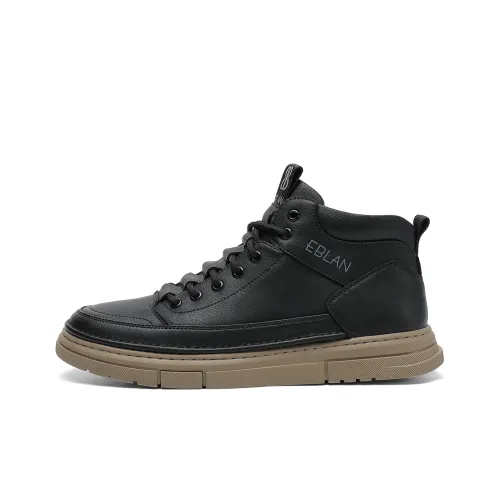 EBLAN Skateboard Shoes Men Mid-Top Black