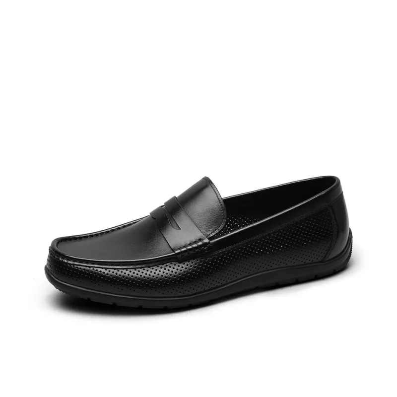 GOLDLION Loafers Men Black/Black Perforated-6