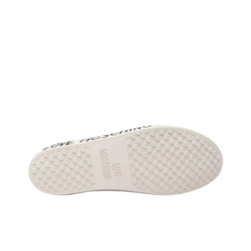 LOVE MOSCHINO Low-Top Stylish Skateboarding Shoes Women's White Red Black-4
