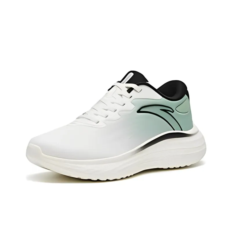 Anta Slip Resistant Breathable Low Top Running Shoes Men's White Green-2