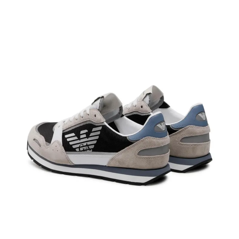 EMPORIO ARMANI Abrasion Resistant Low Top Sports Casual Shoes Men's Beige Black-3