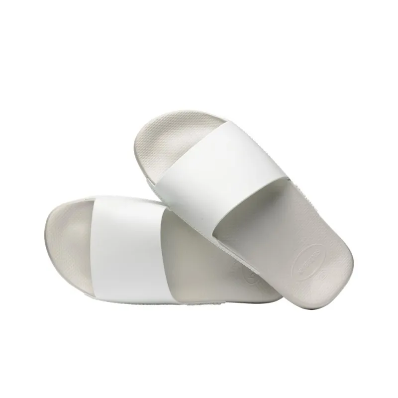 Havaianas Rubber Sole Antibacterial Slip Resistant Slide Slippers Unisex White-3