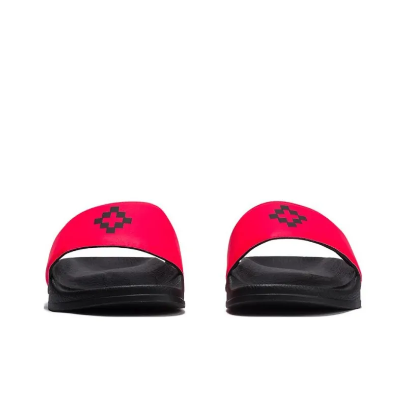 MARCELO BURLON COUNTY OF MILAN Slide Slippers Men's Red Black-1