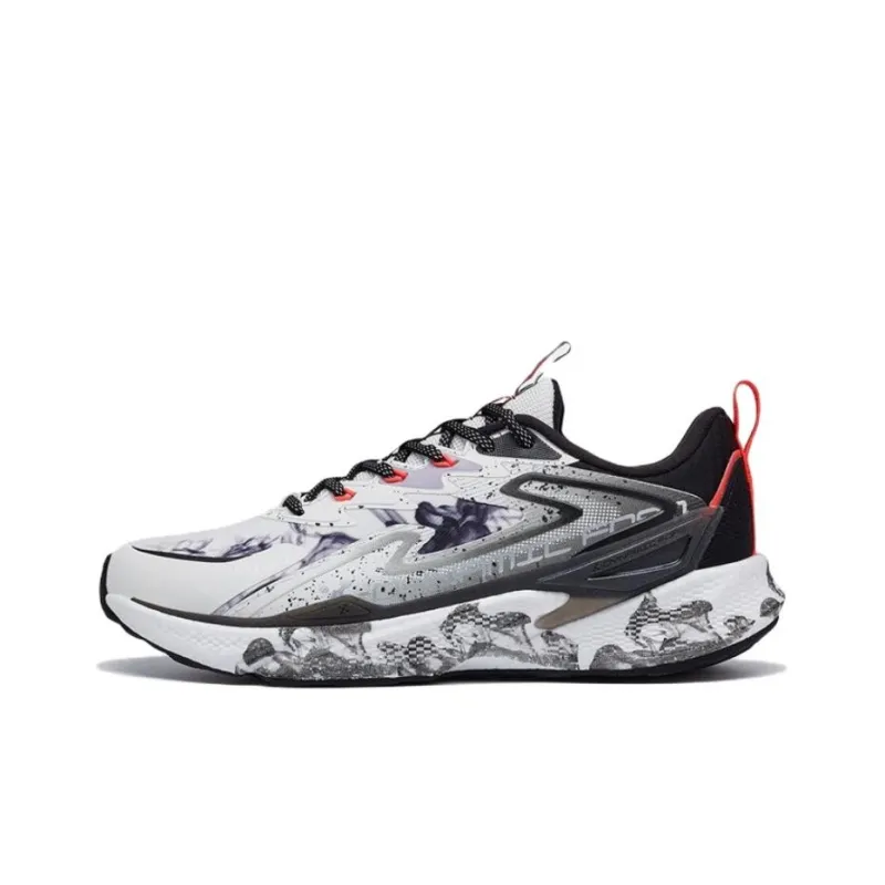 XTEP Running Shoes Men Low Top Black/Sail White-0
