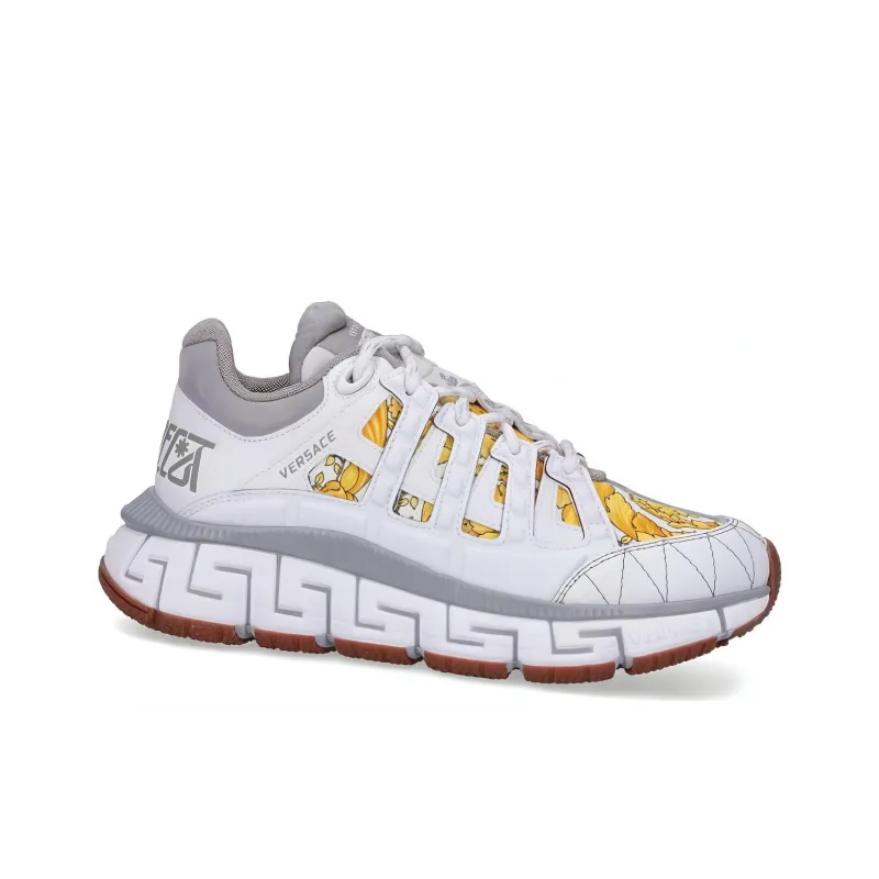 VERSACE Trigreca Abrasion Resistant Low Top Casual Shoes Women's White-2