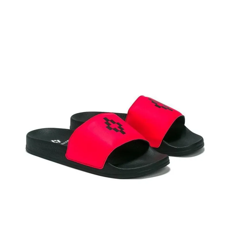 MARCELO BURLON COUNTY OF MILAN Slide Slippers Men's Red Black-3
