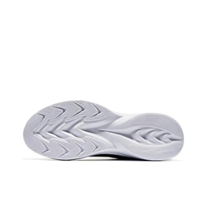 Erke Cushioned Slip Resistant Abrasion Resistant Low Top Running Shoes Men's Jet Black Bright Silver-5