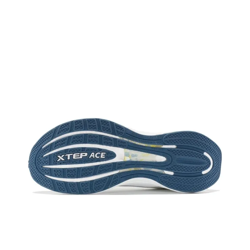 XTEP Anti Slip And Wear Resistant Breathable Low Top Casual Running Shoes Women's White Gray Blue-5