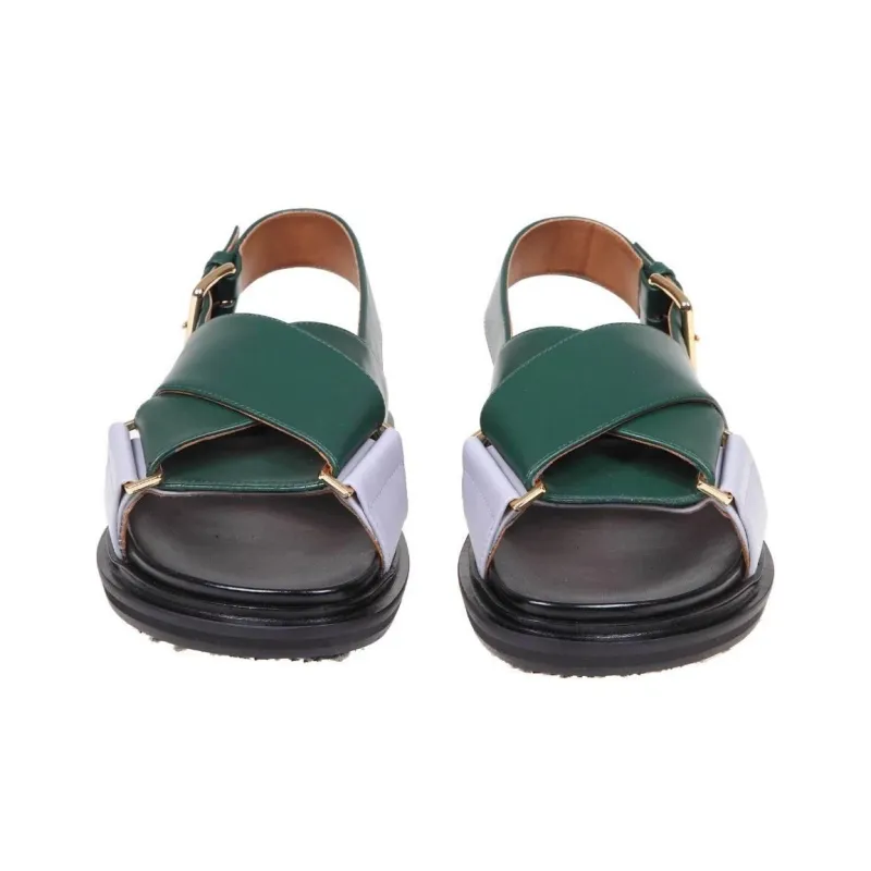 MARNI Fussbett One Strap Sandals Women's Green-4