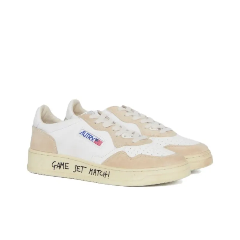 AUTRY Medalist Leather Low Game Set Match White Beige Women's-2