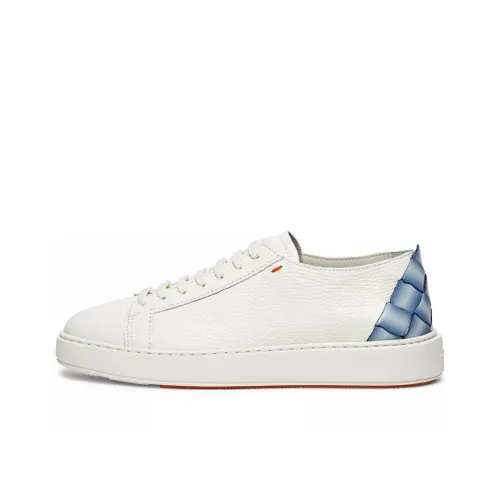 Santoni Skateboard Shoes Men Low-Top White/Blue