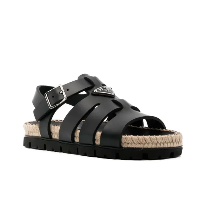 PRADA One Strap Sandals Women's Black-1