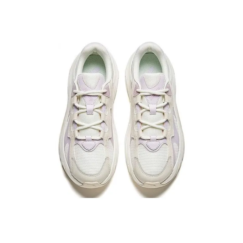 Anta Rabbit Shoes Anti-Slip Wear-Resistant Low-Top Chunky Sneakers Women's White-3
