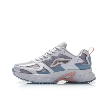 LiNing Cushioned Slip Resistant Abrasion Resistant Breathable Low Top Casual Running Shoes Women's Bad Little Purple