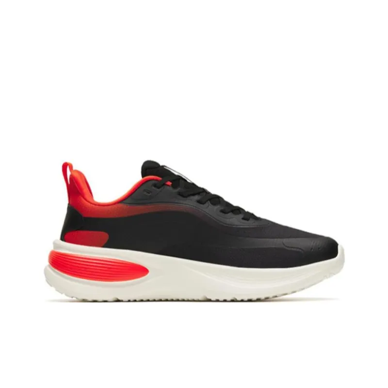 Anta Cushioned Slip-Resistant Abrasion-Resistant Low-Top Running Shoes Men's Black Red-1