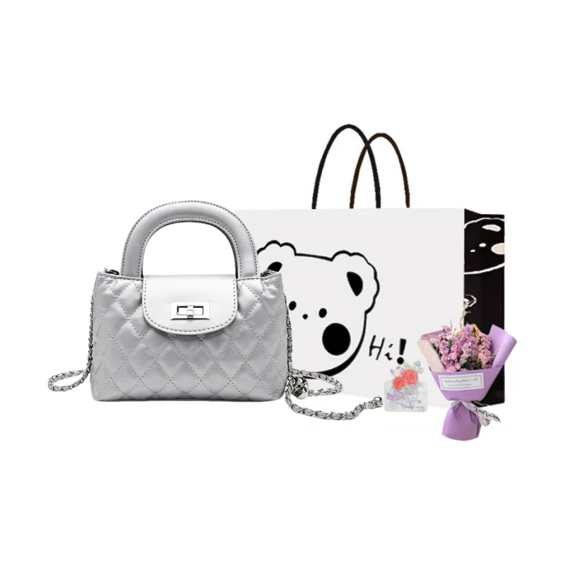 NX DOUGHNUT PU Shoulder Bag, Crossbody Bag, Handbag Women's Silver-6