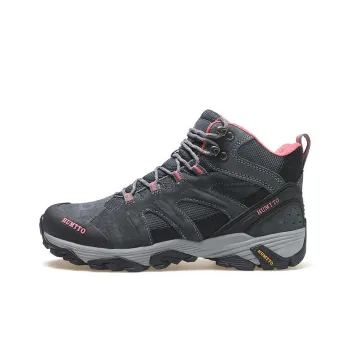 HUMTTO Cushioning Anti Slip And Wear Resistant High Top Outdoor Shoes Women's Dark Gray Pink