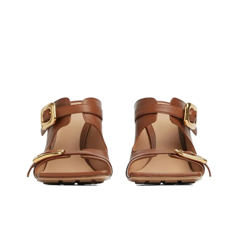 Bottega Veneta Stretch Abrasion Resistant Slide Slippers Women's Brown-2