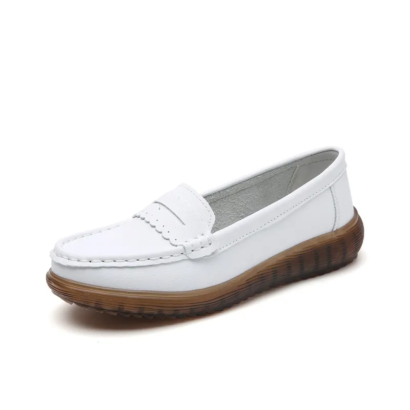 Reivantix Gommino Loafers Women's Beige/Gray/Black/White-6