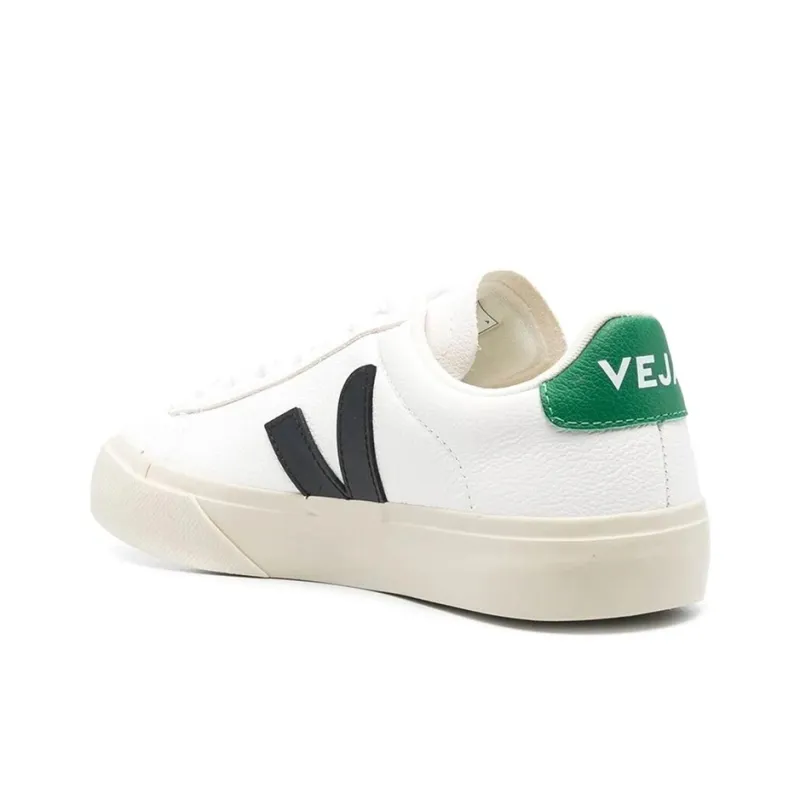 VEJA Campo Chromefree Leather White Black Emeraude-3