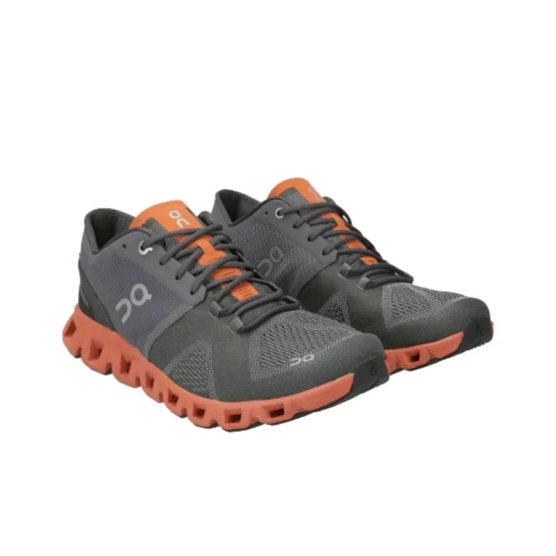 On Running Cloud X Rust Rock Grey-2