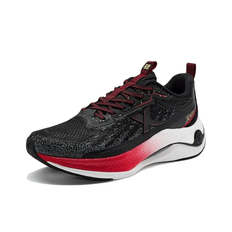 XTEP Anti Slip And Wear Resistant Breathable Low Top Running Shoes Men's Black Red-1