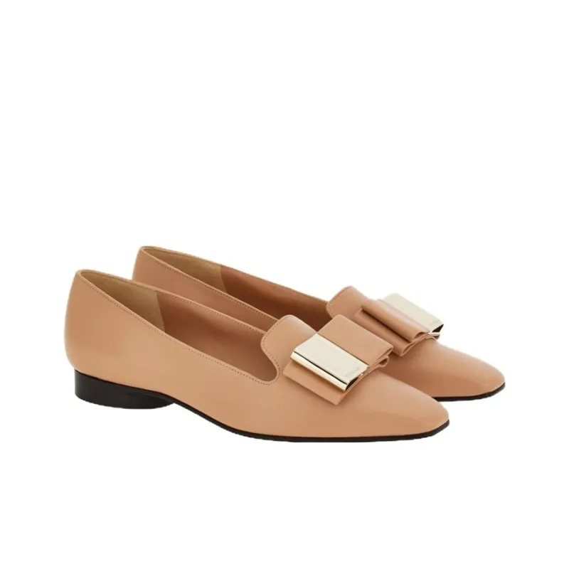 FERRAGAMO Bow-detailing Leather Loafers-2