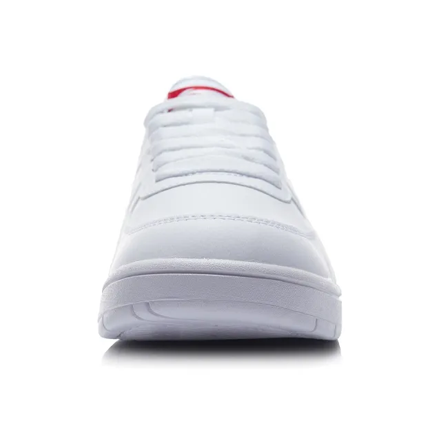 LiNing Wear Resistant Low Top Skateboard Shoes Men's White Red-3