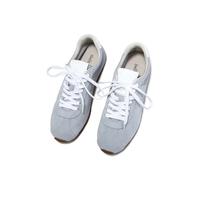 BELLALILY Low-Top Casual Shoes 1cm Women's Green Apricot Light Blue Dusty Pink-11