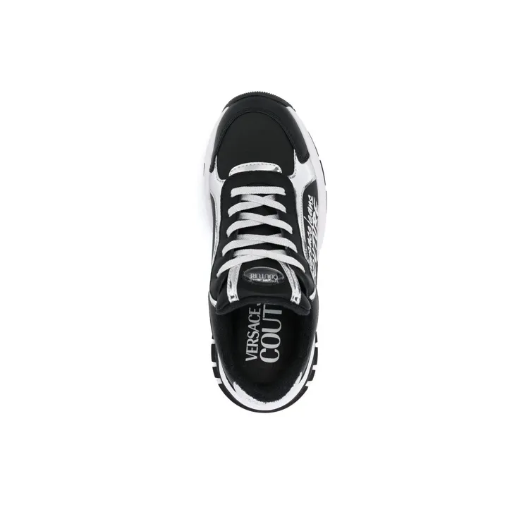 VERSACE JEANS Versace Slip Resistant Low Top Sports Casual Shoes Women's Black White-4