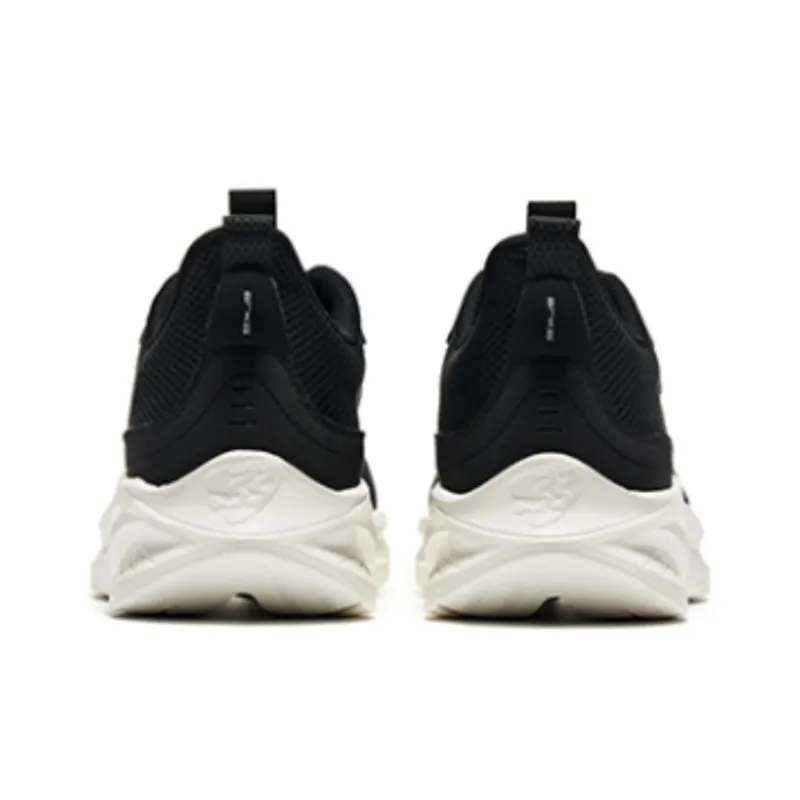 Erke Cushioning Anti Slip And Wear Resistant Lightweight Rebound Low Top Casual Running Shoes Women's Black White-3