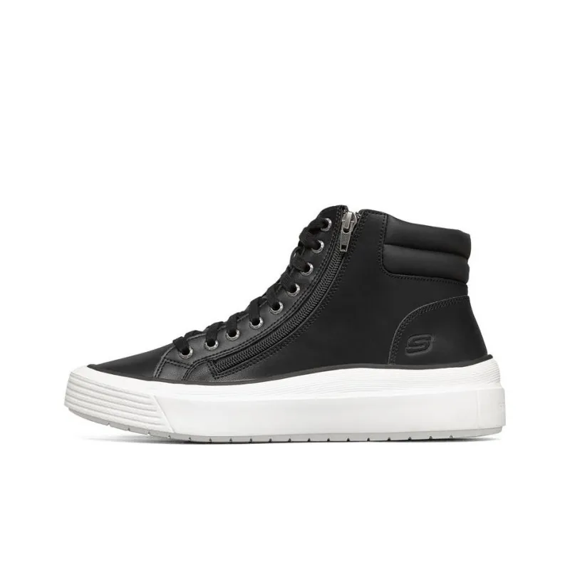 Skechers Viewport Anti-Slip Wear-Resistant High-Top Casual Skateboard Shoes Black-0