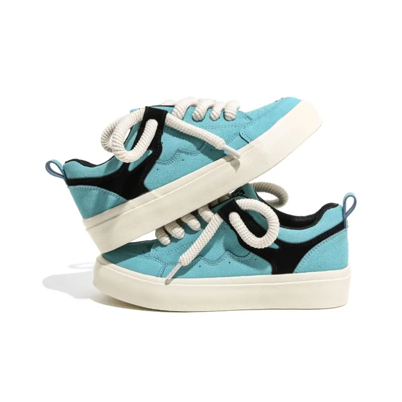 HUANQIU Low Top Skateboard Shoes Women's Lake Blue-3
