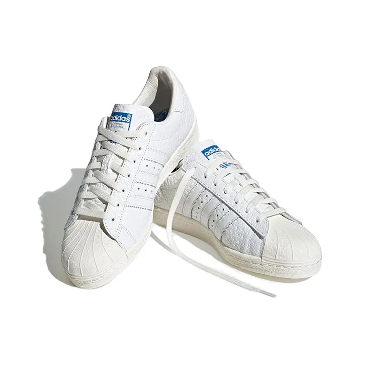 Adidas Superstar 82 Debossed Geometric Print White Blue-2