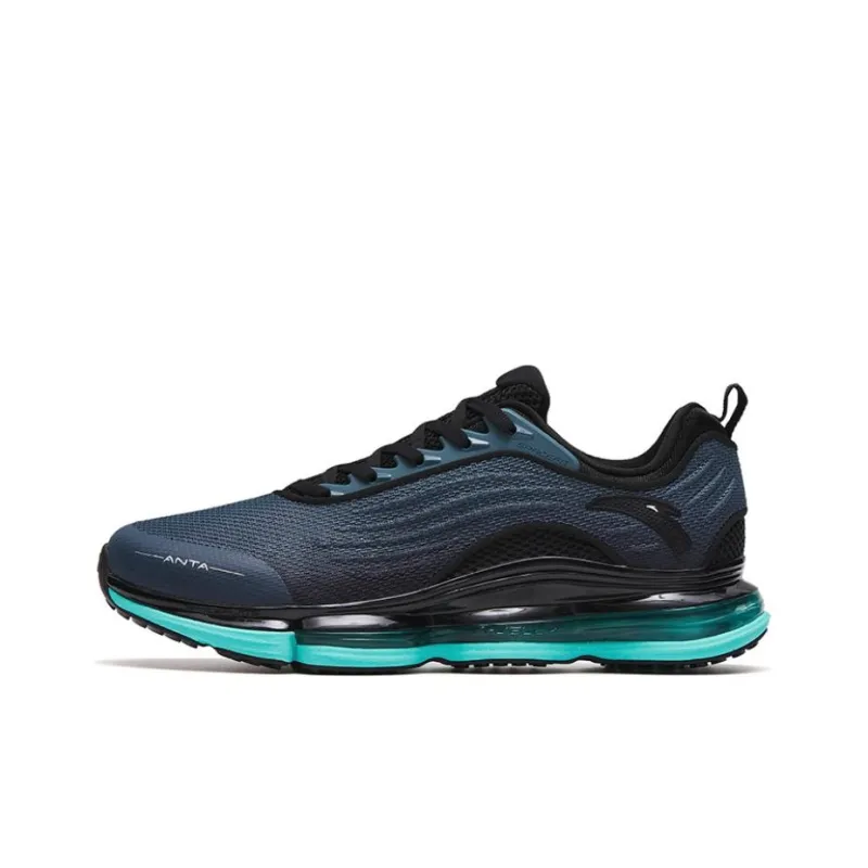 Anta Anti Slip Wear Resistant Low Top Running Shoes Men's Black Green-0