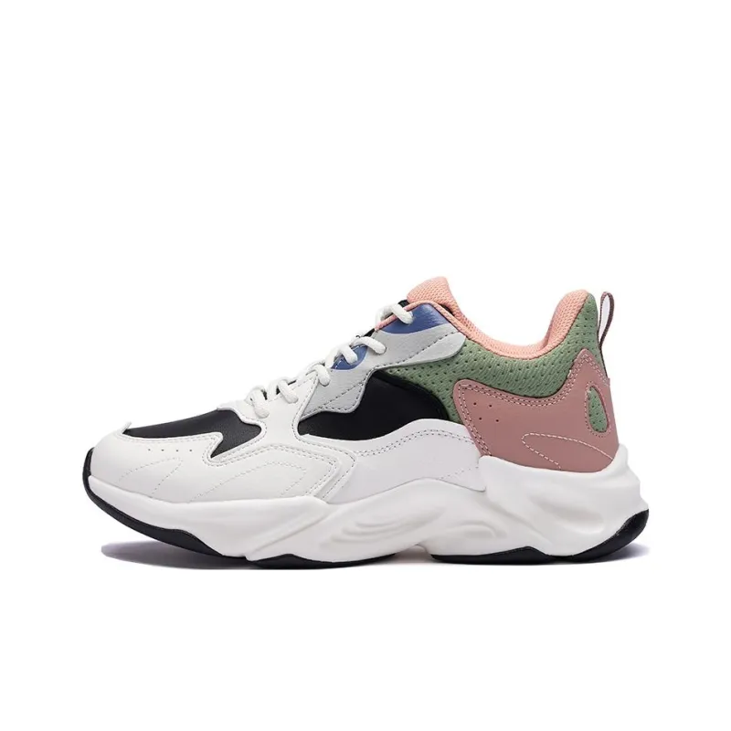 361° Slip Resistant And Abrasion Resistant Coverage Low Top Sports Casual Shoes Women's Feather White Oil Ink Blue-0