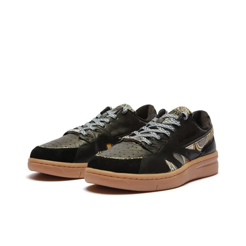 LiNing Deluxe Low Anti Slip And Wear Resistant Lightweight Low Top Skateboard Shoes Women's Black-2
