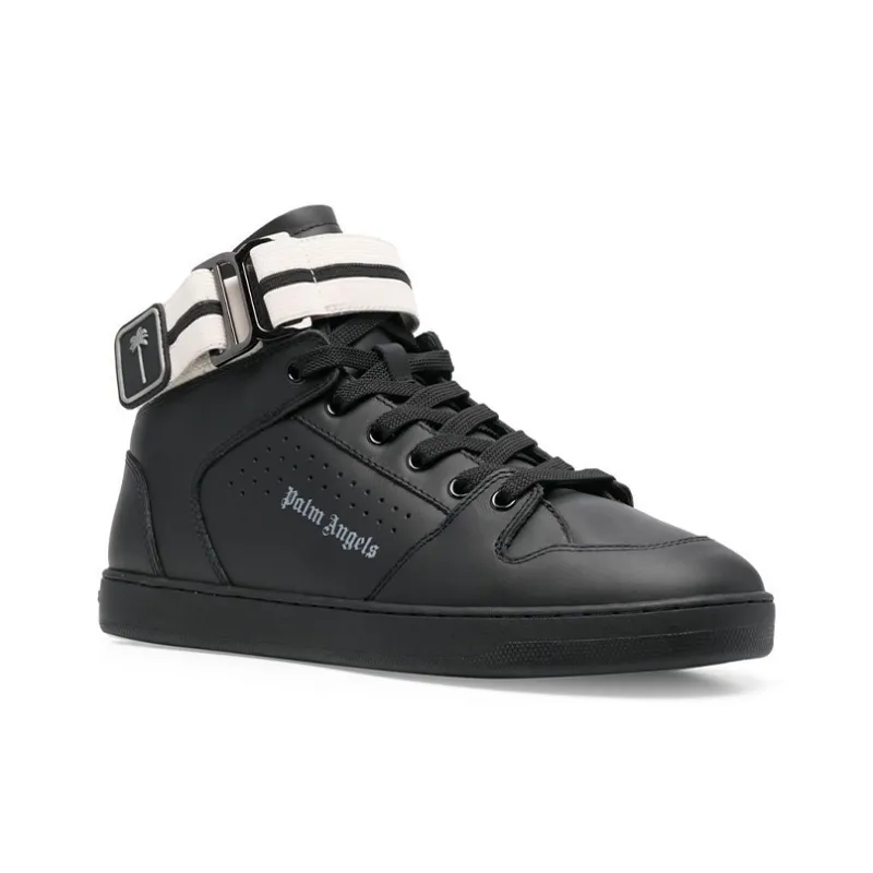PALM ANGELS High Top Stylish Skateboarding Shoes Men's Black-2
