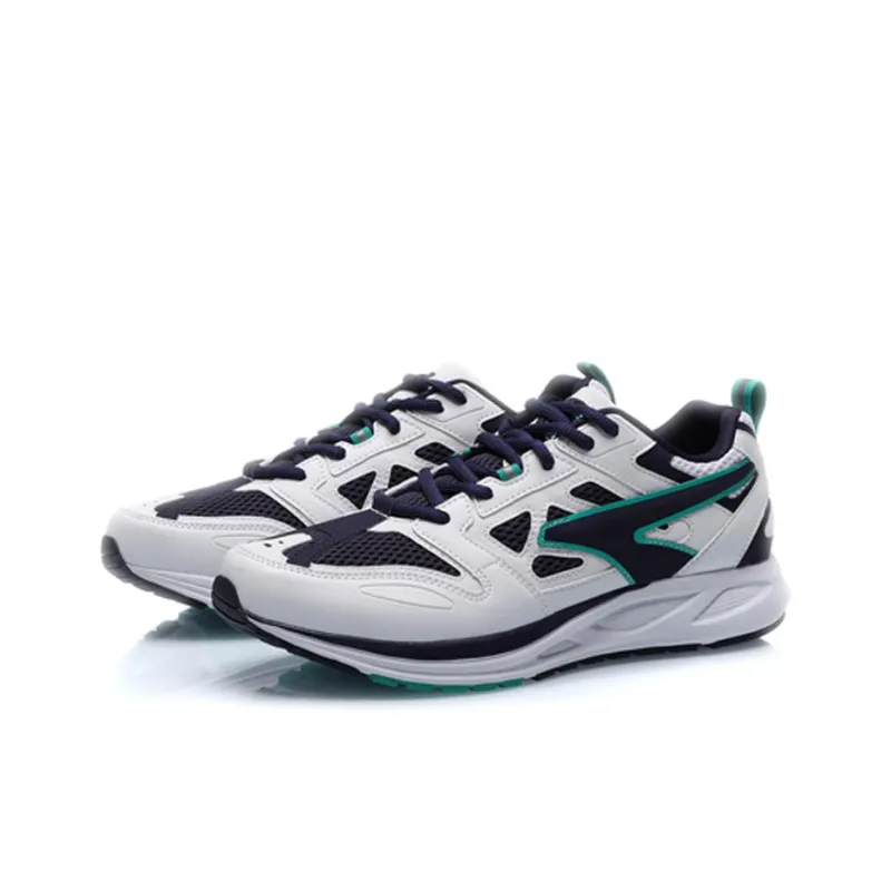 LiNing Cushioning Low-Top Running Shoes Men's White Green-2