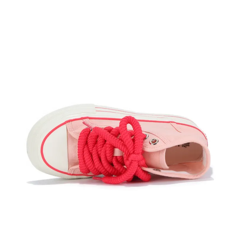 Yobn Non slip Lightweight High Top Canvas Shoes Women's Pink-5