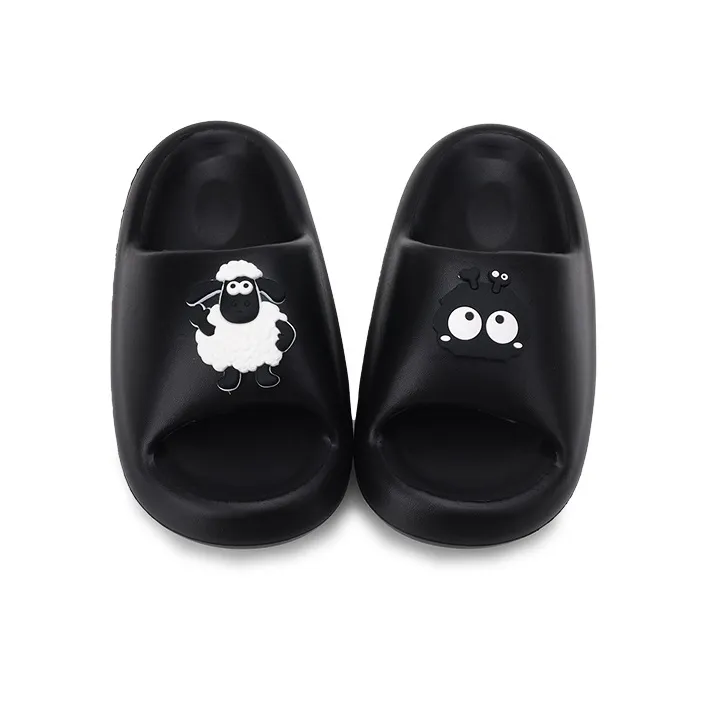 XMISTUO Slide Slippers Unisex Black/White-3