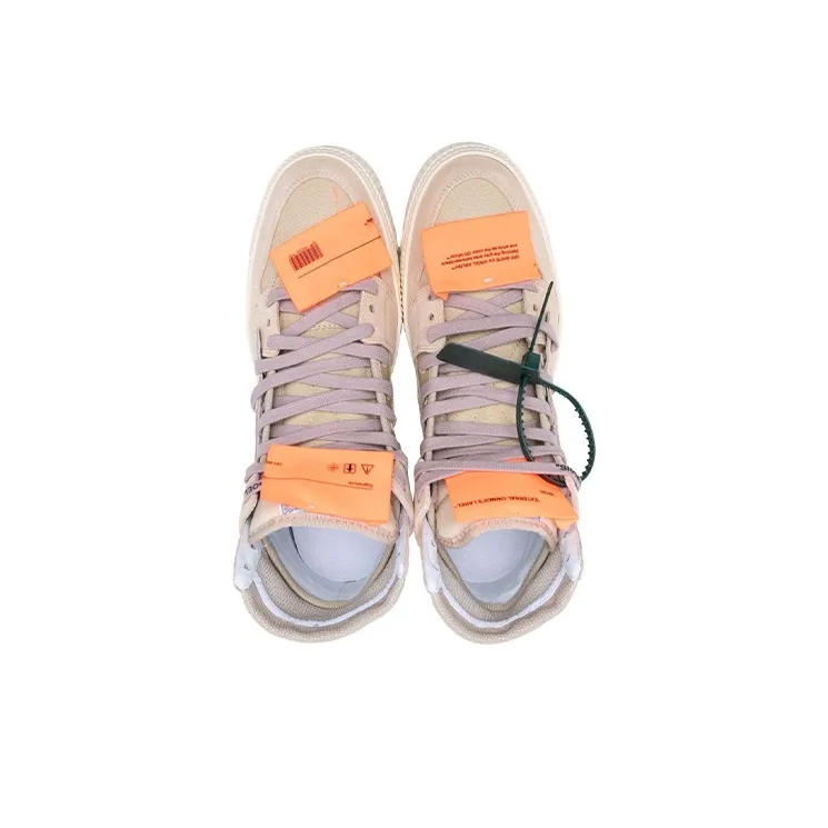 OFF WHITE 3.0 Off Court High Top Sneakers Sand Suede-4